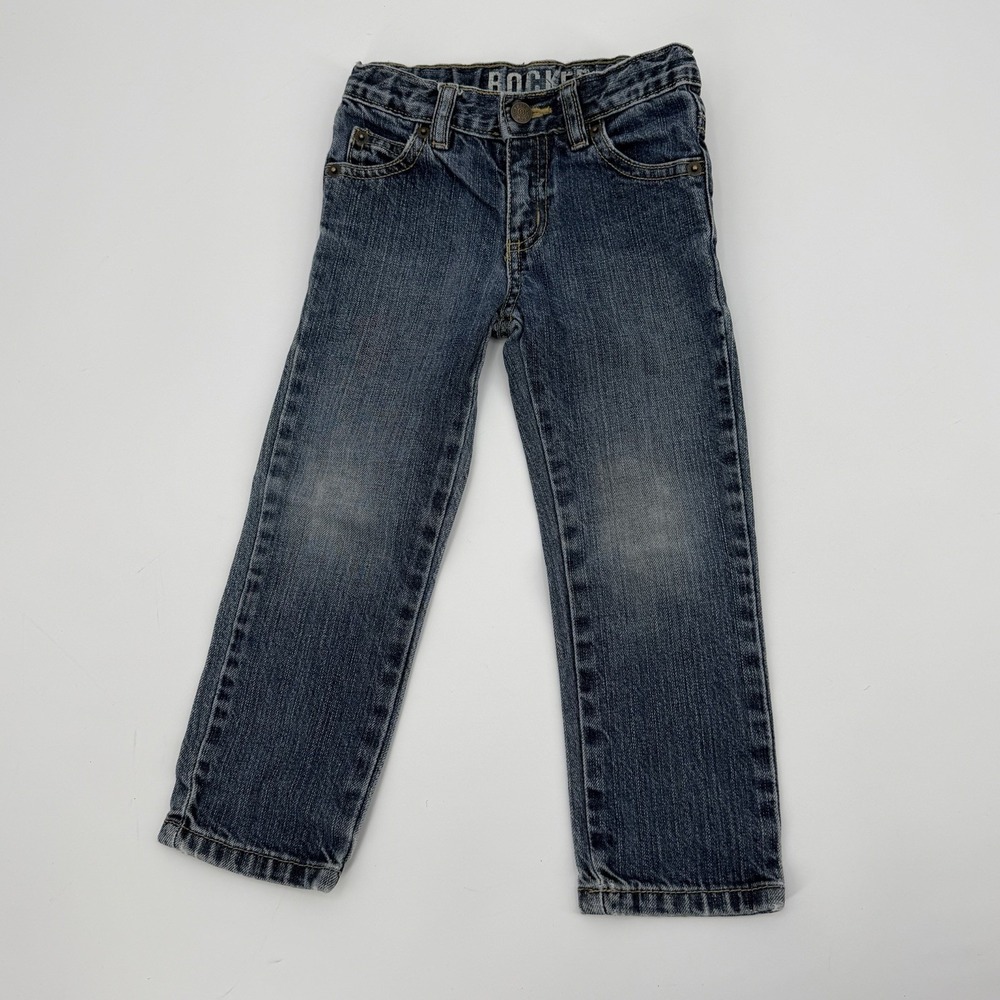 Crazy 8 Boys Rocker Jeans Medium Blue Wash Size 3‎ Regular Adjustable Waist